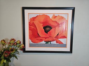 Nicely Framed Georgia Okeefe  Red Poppy Print