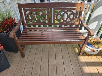 Teak Or Similar Wood Garden Bench (A)