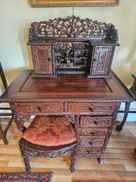 Rosewood Or Similar Wood Japanese Writing Desk