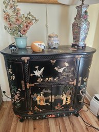 Chinese Black Lacquer Demi Lune