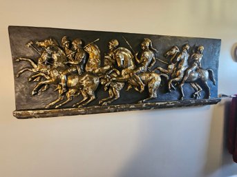 Large Metal Relief / Roman Battle Scene