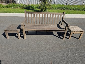 Teak Bench And Two Coffee Tables