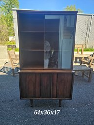 MCM Wood And Glass Cabinet