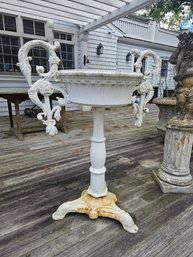 Cast Iron Urn On Pedestal