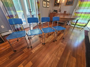 MCM / Industrial Dining Chairs On Casters Heywood Wakefield / Heywoodite Line