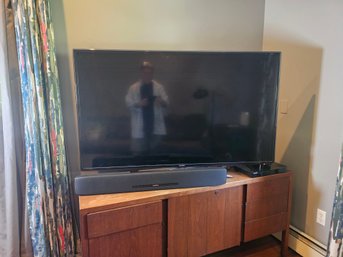 Samsung TV, Sound Bar, Apple TV And DVD Player