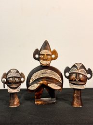 Three African Stone Carved Figurines