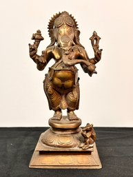 Standing Bronze Ganesha Statue