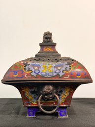 Cloisonne Bronze Incense Burner