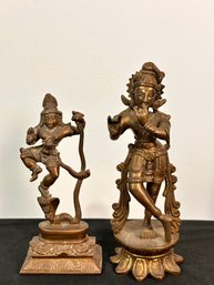 Pair Of Bronze Hindu Deities