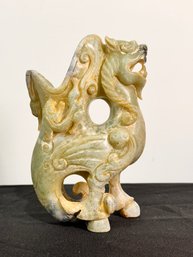 Jade Or Similar Stone Carved Dragon/Mythical Creature