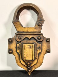 Oversized Brass Lock, No Key. Likely Reproduction