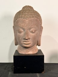 Sandstone Buddha In The Khmer Style