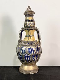 Moroccan Vase With Metal Accents
