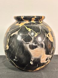 Heavy Boho Black Marble Vase