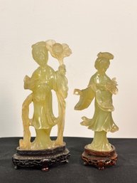 Jade Or Similar Stone Chinese Figurines