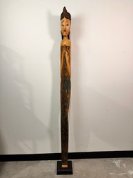 Almost 6 Foot Tall Slim Carved Female Statue