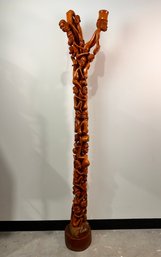 Almost 6 Foot Tall Wood Tree Of Life Sculpture