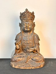 Seated Bronze Buddha In A Very Meditative Pose