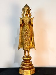 Tall Thai Gilt Bronze Buddha Statue