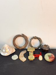 Collection Of Jade Or Stone Carved Objects