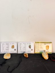 Group Of Three Grade A Jadeite Pendants