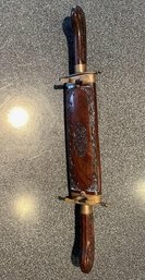 Knife And Fork In Carved Wood Case