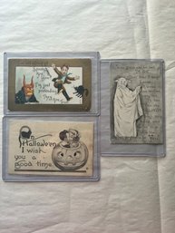 Antique Halloween  Postcards (qty 3)