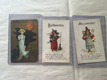 Antique Halloween  Postcards (qty 3)