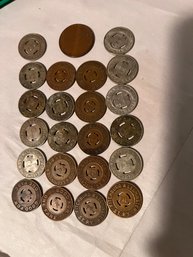 Tokens: Good For One Ride Transit Tokens (qty 23)