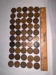 Coins: British Large Cent Pennies. (qty 50)