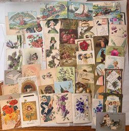 Small Postcard Collection Flowers, Mix Lot (qty 54)