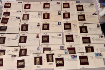 First Day Covers: With Gold Plated Stamps (qty 36)