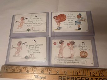 Antique Halloween  Postcards (qty 4)