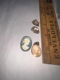 Costume Jewelry: Vintage Cameos  (Qty 3)