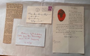 Albert Schweitzer Signed Letter & Envelope Lot