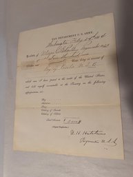 Civil War Document: Pay Department US Army 1864 UH Huntchins