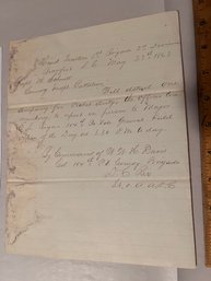 Civil War Document: Company Savings 1863 Daniel C. Rix Beaufort S. C.
