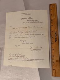 Civil War Document: 1864 Company G  136th New York Infantry Return Document