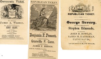 Antique Political Voting Ballots (Qty 3)