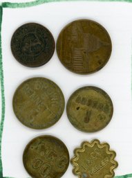 Tokens: Vintage And Antique Token Lot (QTY 6)