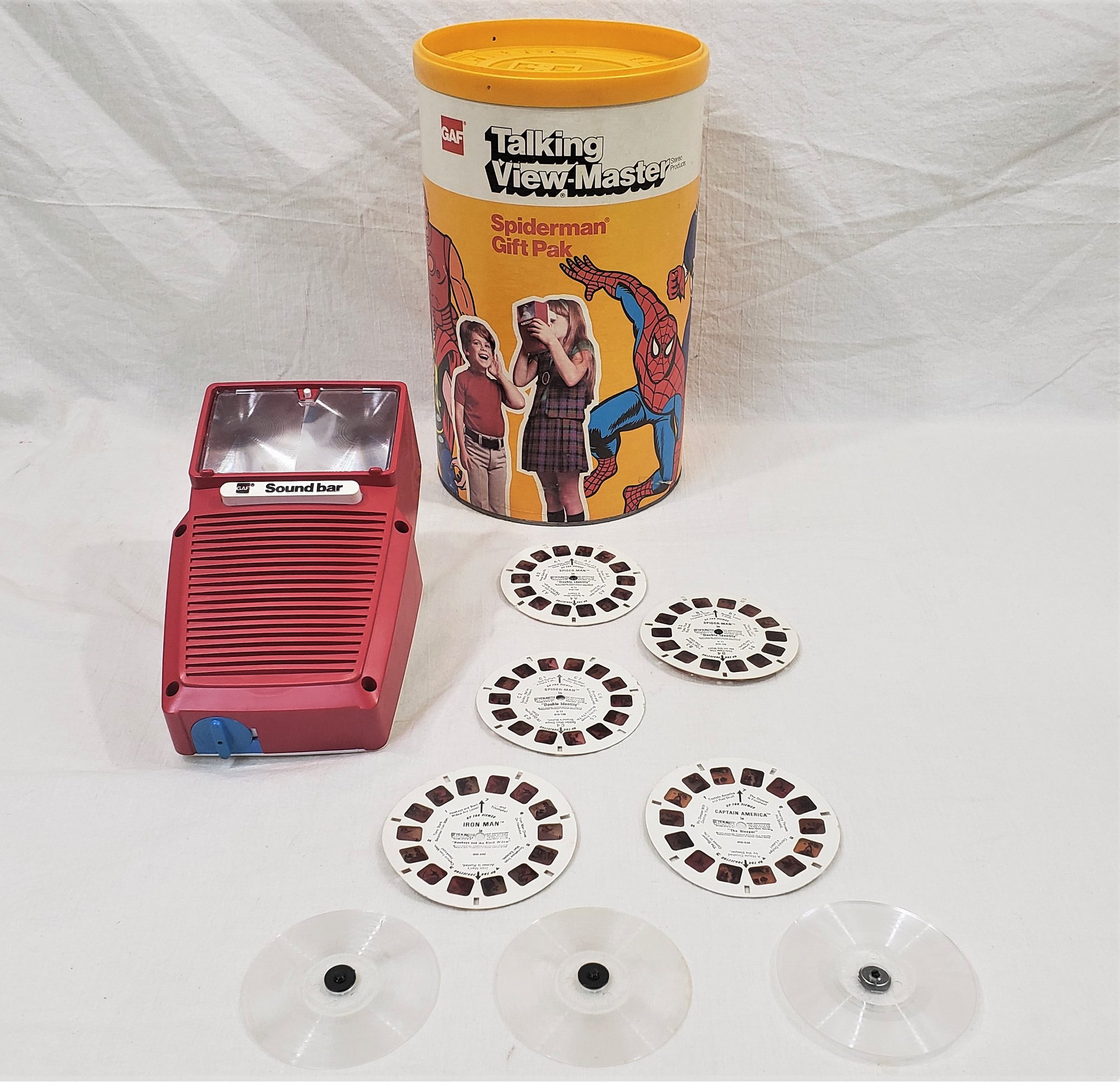 Vintage 1970's GAF Talking View-Master Spiderman Gift Pak Toy