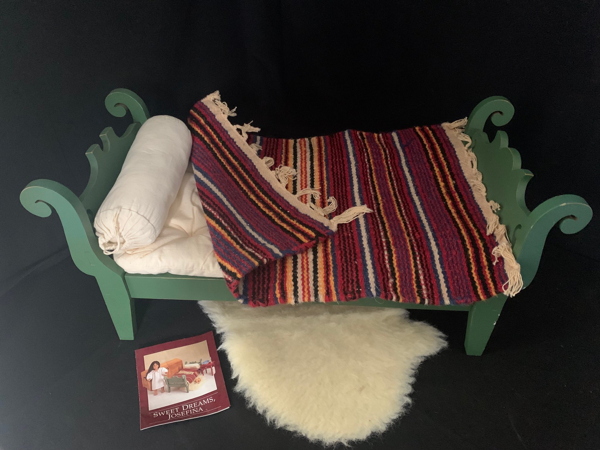 Pleasant Company/American Girl Josefina's Green Sleigh Bed