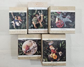 Assorted 1995 Hallmark Keepsake Showcase Folk Art Americana Collection Ornaments Group