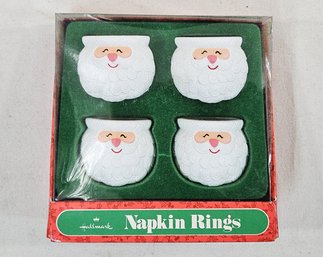 1980's Hallmark Santa Claus Napkin Rings Set