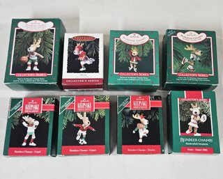 1986-1993 Hallmark Keepsake Collector's Series Reindeer Champs Ornaments Group