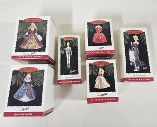 Assorted 1992-1996 Hallmark Keepsake Collector's Series' Barbie Ornaments Group
