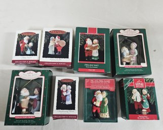 Assorted 1986-1995 Hallmark Keepsake Collector's Series Mr. & Mrs. Claus Ornaments Group