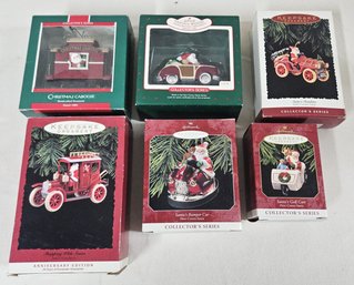 Assorted 1987-1999 Hallmark Keepsake Collector's Series Here Comes Santa Ornaments Group