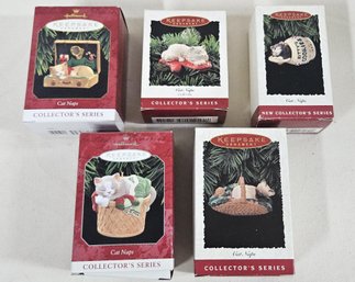 1994-1998 Hallmark Keepsake Collector's Series Cat Naps Ornaments Group
